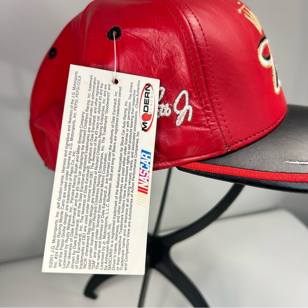 NWT Vtg Dale Earnhardt Jr Hat Leather Nascar 8 Chase Budweiser Logo Cap USA Made - Picture 4 of 16